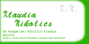 klaudia nikolics business card